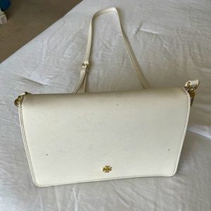 Tory Burch Emerson White Crossbody with gold hardware